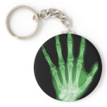 Green X-ray Skeleton Hand Keychains