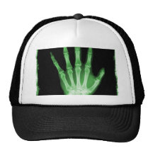 Green X-ray Skeleton Hand Mesh Hats