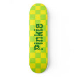 Green & Yellow Chequered Pinkie skateboards