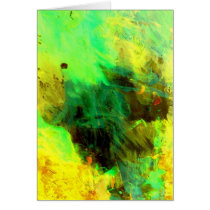 Green Yellow Original Abstract Card