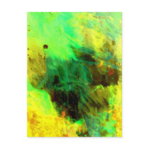 Green Yellow Original Abstract Post Card
