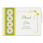 Green Yellow White Daisy Wedding Thank You Card