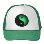 green yin yang mesh hats