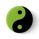 Green Yin Yang Symbol Pinback Buttons