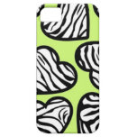 Green zebra hearts iPhone 5 Case iPhone 5 Cases