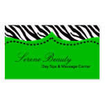 Green Zebra Print Animal Pattern Business Card