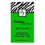 Green Zebra Print Custom Personalise Business Card