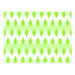 Green Zigzag Pattern with Diamond Shapes. postcards