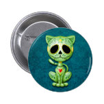 Green Zombie Sugar Kitten Button