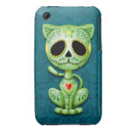 Green Zombie Sugar Kitten iPhone 3 Case-Mate Cases