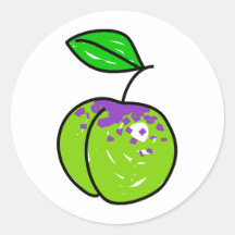 Greengage Plum Round Stickers
