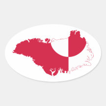 Greenland Flag Map GL Sticker