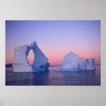 Greenland, Iceberg at sunset. Posters