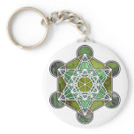 GreenMetatronCube Key Chains