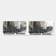 Greenpoint Brookyly Brownstone Buildings Bumper Stickers