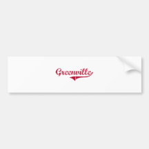 Greenville Mississippi Classic Design Bumper Stickers