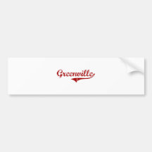 Greenville South Carolina Classic Design Bumper Sticker