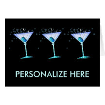 Greeting Card - BLUE MARTINI