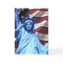 Greeting Card/Invitation Flag & Statue of Liberty