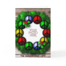 Greeting Card Template Photo Peace Wreath Custom