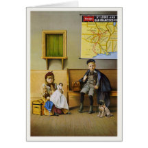 Greeting Card With Railroad Ad Poster Print