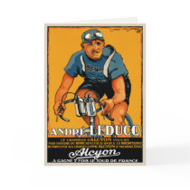 Greeting Card With Vintage Bicycle Poster Print