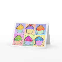 Greeting Cards - Pop Art Cupcakes
