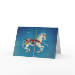 Greeting Cards - Red, White & Blue Carousel Horse