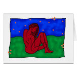 Greetings Card- abstract red nude