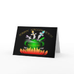 Greetings card Dracula's pot with ghosts