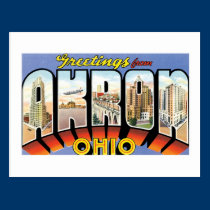 Greetings from Akron, Ohio postcards