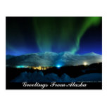 Greetings From Alaska Aurora Postcard