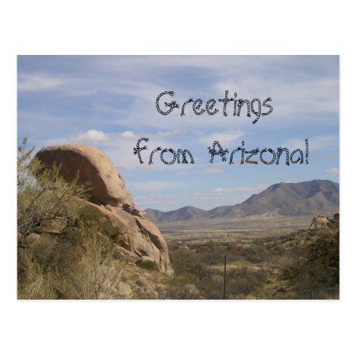 "Greetings from Arizona!"-Mountains Post Card