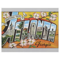 Greetings From Atlanta Georgia, Vintage Full Color Flyer