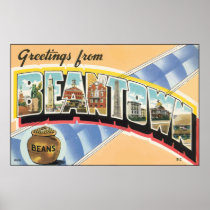 Greetings From Beantown Beans, Vintage Print