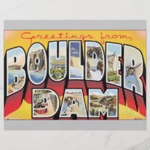 Greetings From Boulder Dam, Vintage Custom Flyer