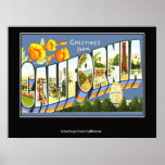 Greetings from California Poster posters