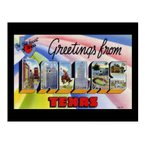 Greetings from Dallas Texas postcards