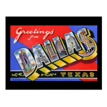 Greetings from Dallas Texas postcards