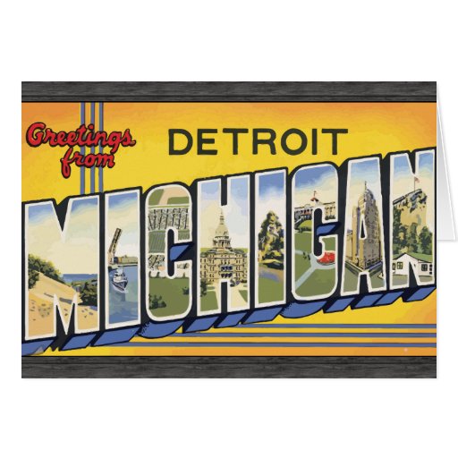 Greetings From Detroit Michigan, Vintage Cards