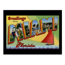 Greetings from Miami Florida postcards