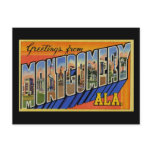 Greetings from Montgomery Alabama Postcards