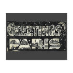 Greetings from Paris Vintage Postcard