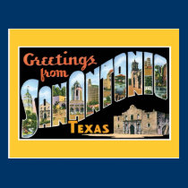 Greetings From San Antonio Texas postcards