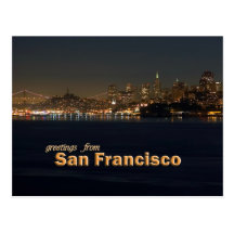 Greetings From San Francisco - Night Shoreline Post Cards
