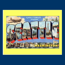 Greetings From Seattle, WA postcards