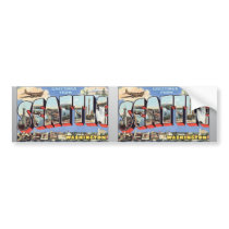 Greetings From Seattle Washington, Vintage Bumper Stickers