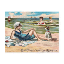 Greetings from the Seaside!  Vintage postcard