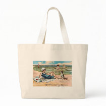 Greetings from the Seaside!  Vintage postcard Canvas Bag