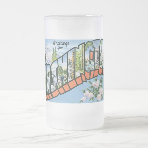 Greetings from Washington state! Vintage Post Card Mugs